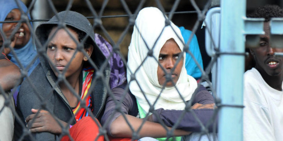 20/09/2015 Palermo. A bordo della nave della marina tedesca Holfein, sono sbarcati 767 migranti. Fra loro ci sono 65 minori non accompagnati e 9 donne incinte